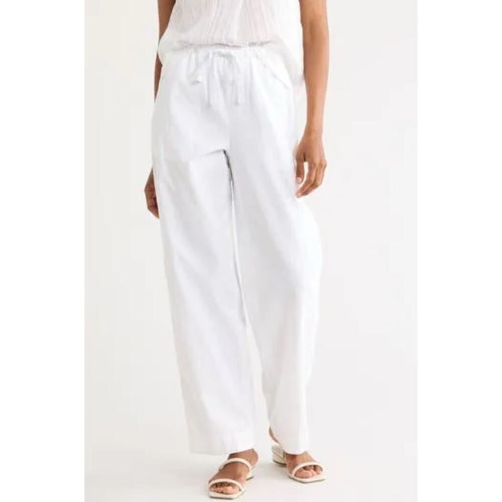 Vince 100% Hemp Tie Waist Pull On Wide Leg Pants XS